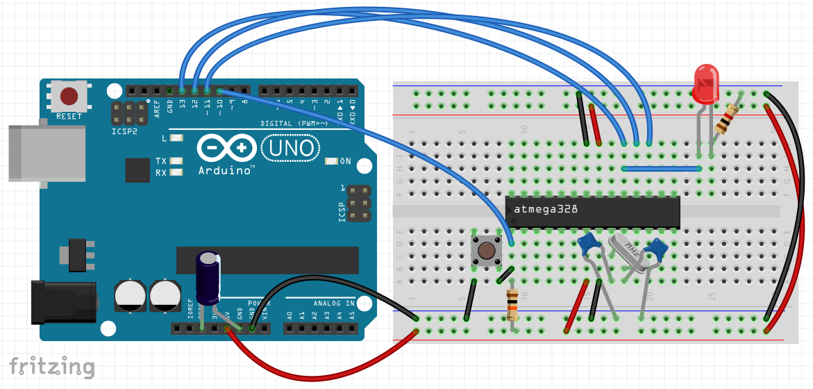 Arduino UNO as ISP programmer