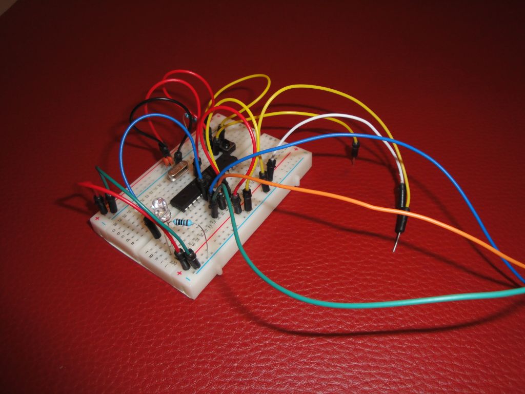 ATmega328P on a breadboard