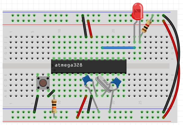 ATmega328P on a breadboard - final