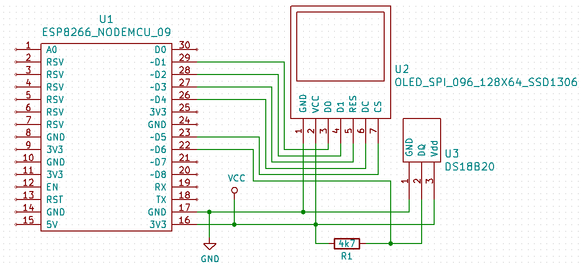 DS18B20 with ESP8266 NodeMCU and Display Readings on OLED